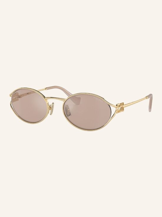 NEW MIU MIU OVAL MU52YS ZVN20F SUNGLASSES MU 52YS ZVN20F GOLD SMU 52Y MIU MIU